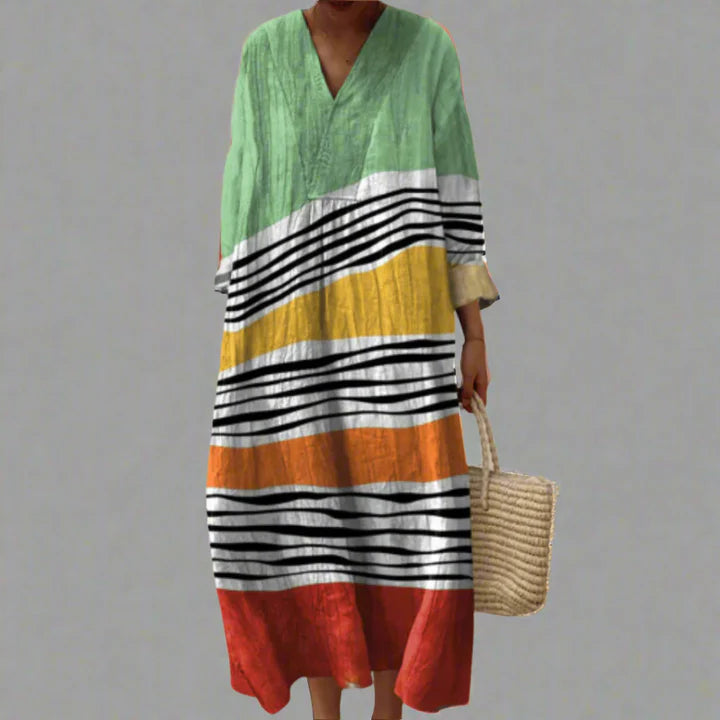 Marina – Relaxed Coastal Stripe Maxi Dress