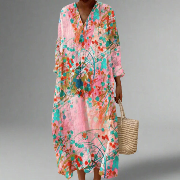 Lana – Soft Blush Floral Flow Dress