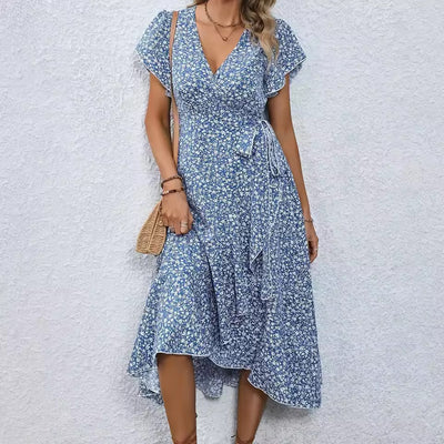 Amara – Ruffled Wrap Midi Dress