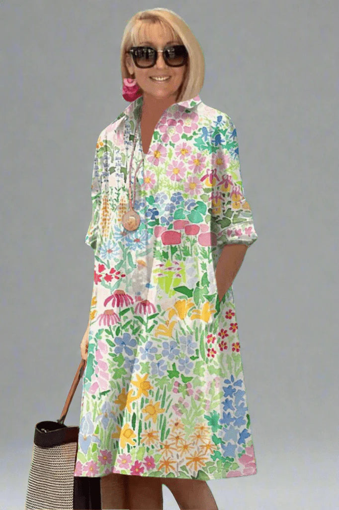 Natalia – Luxury Floral Summer Midi Dress for Effortless Style