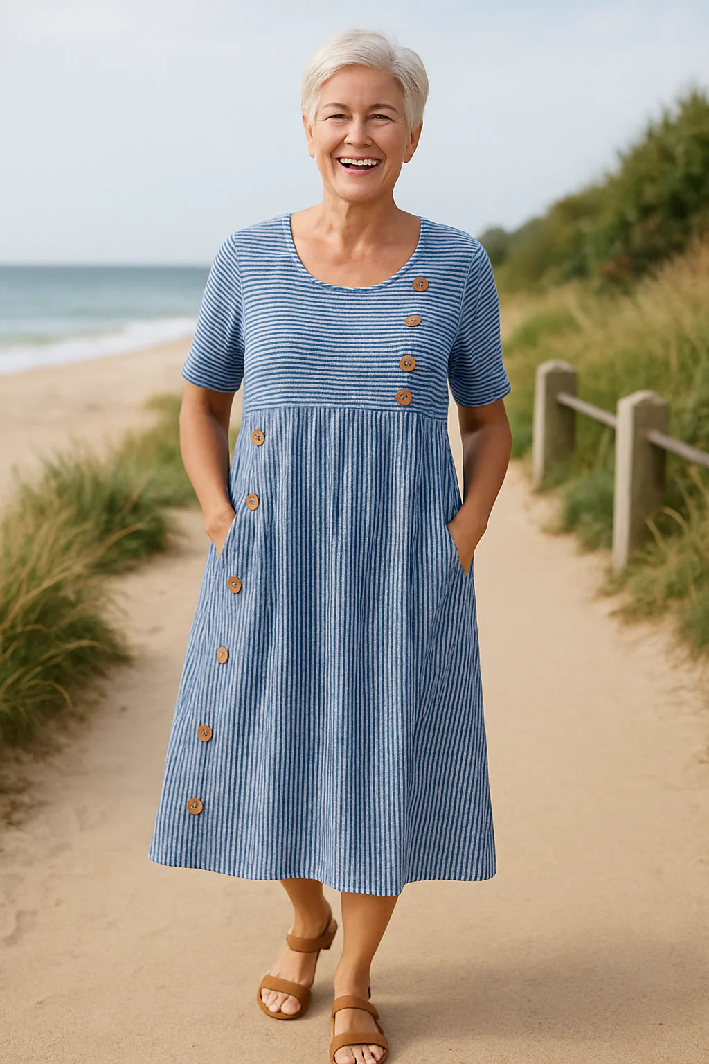 Lienne – Striped Midi Dress