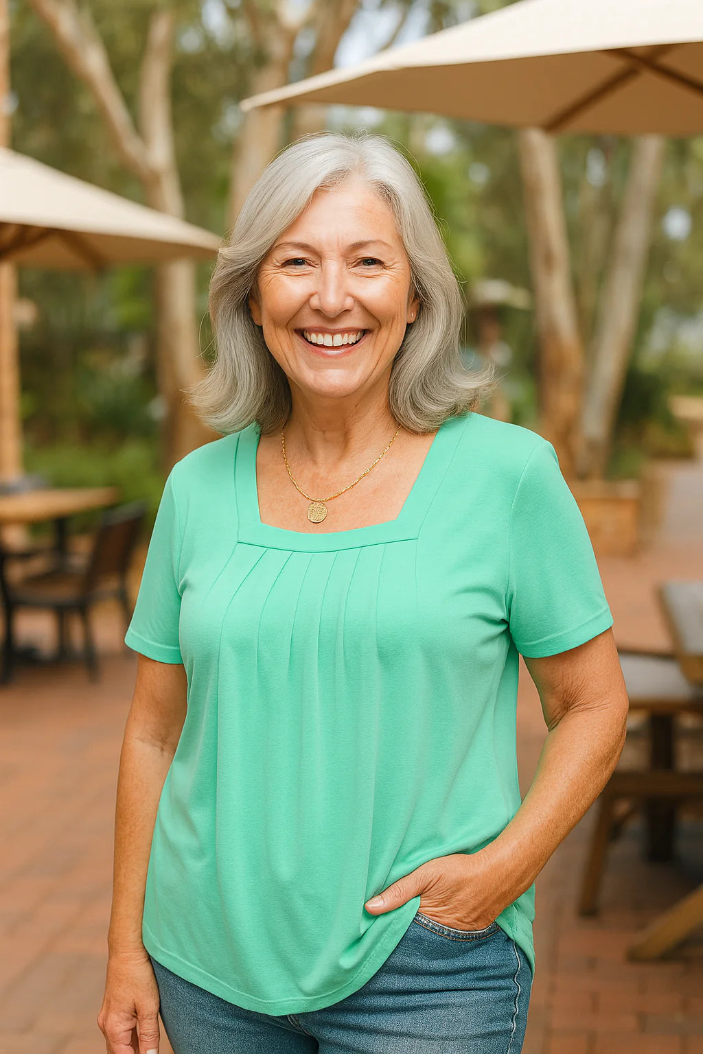 Kathleen – Pleated Comfort Top