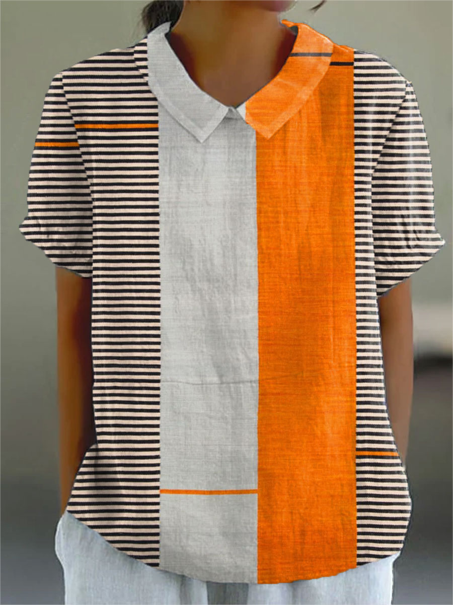 Lena – Striped Color Block Shirt