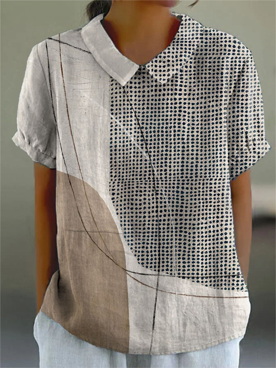 Lana – Abstract Dots and Lines Top