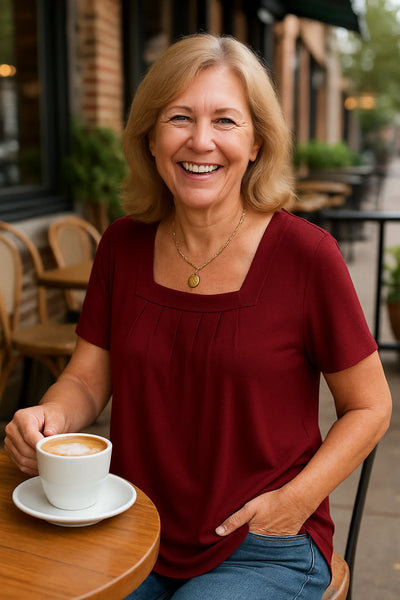 Kathleen – Pleated Comfort Top