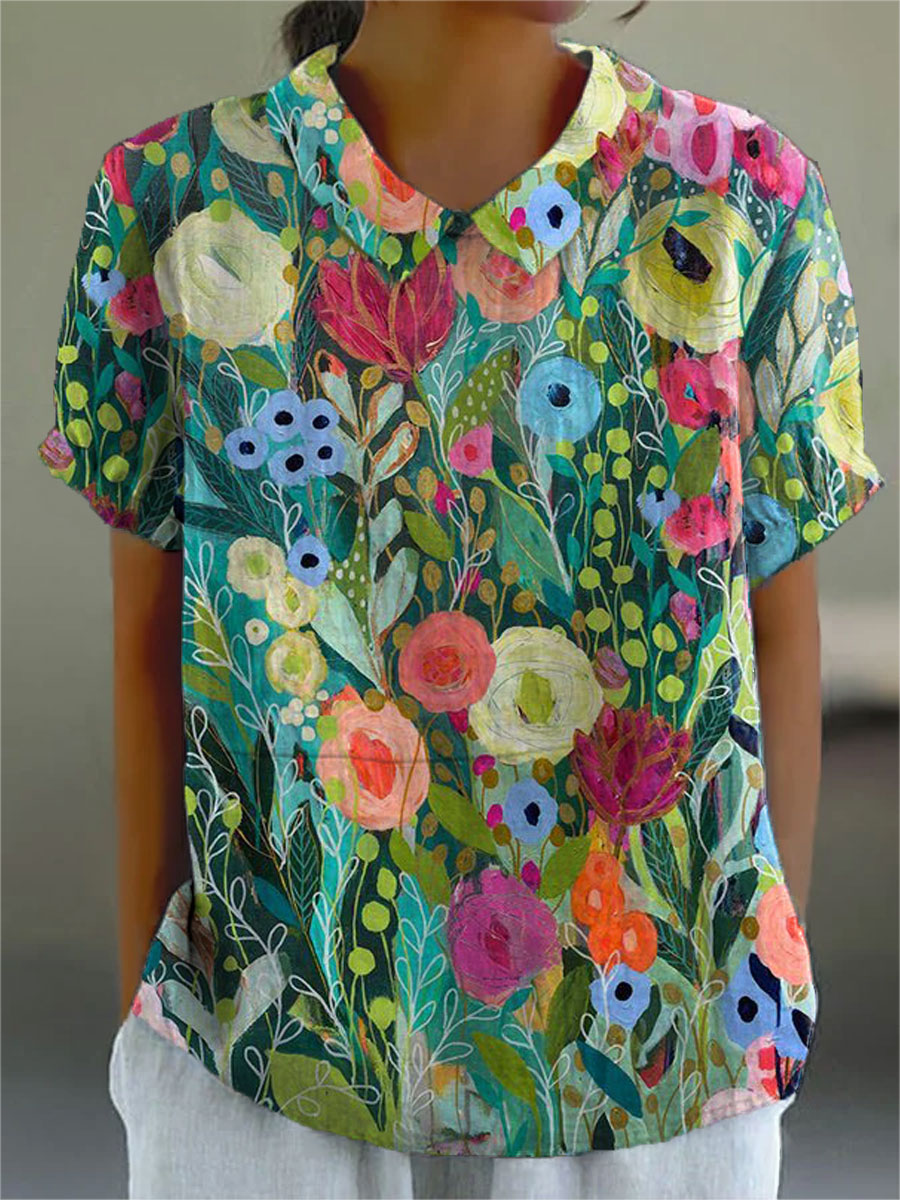 Daisy – Floral Watercolor Shirt