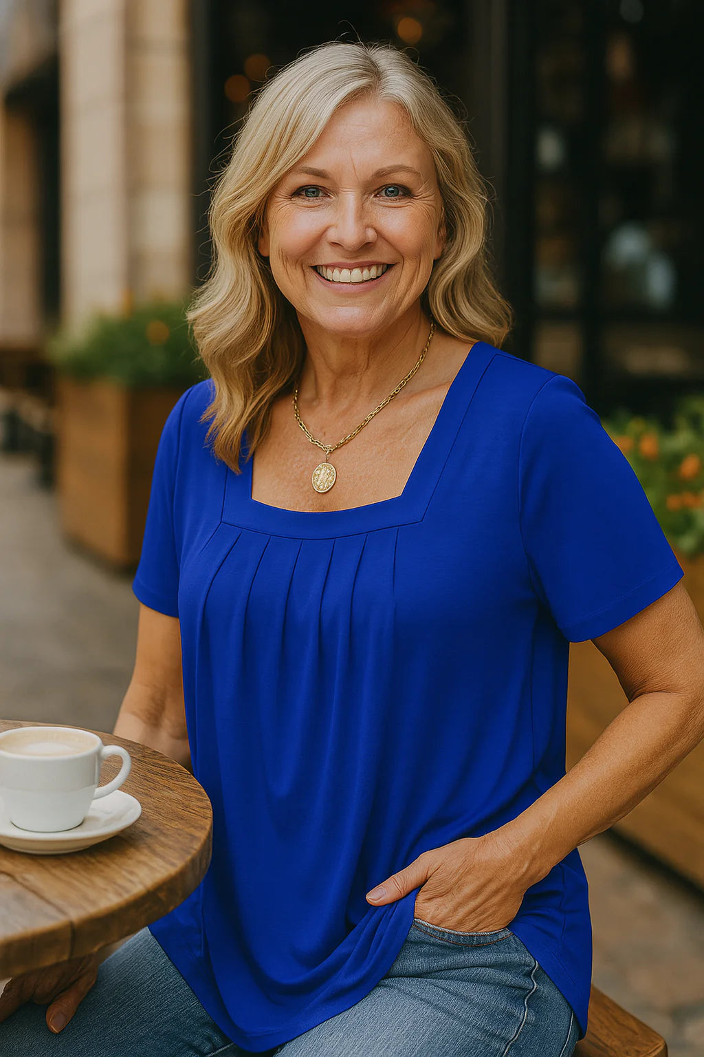 Kathleen – Pleated Comfort Top