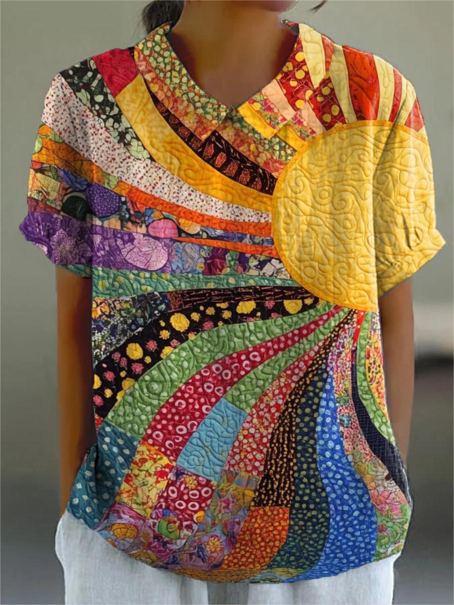 Lila – Sunburst Patchwork Shirt