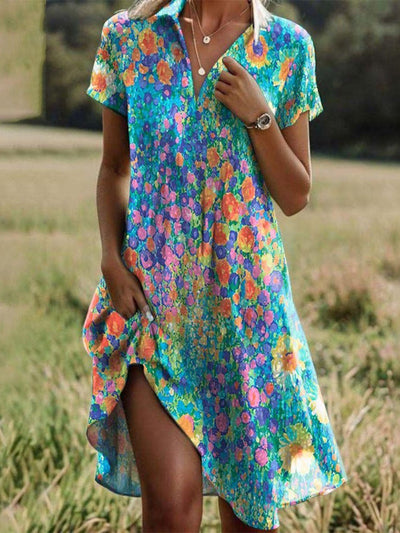 Taylor – Vintage Boho V-Neck Dress