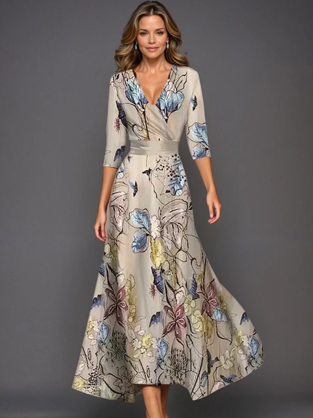 Zoe – Classic Floral Maxi Dress