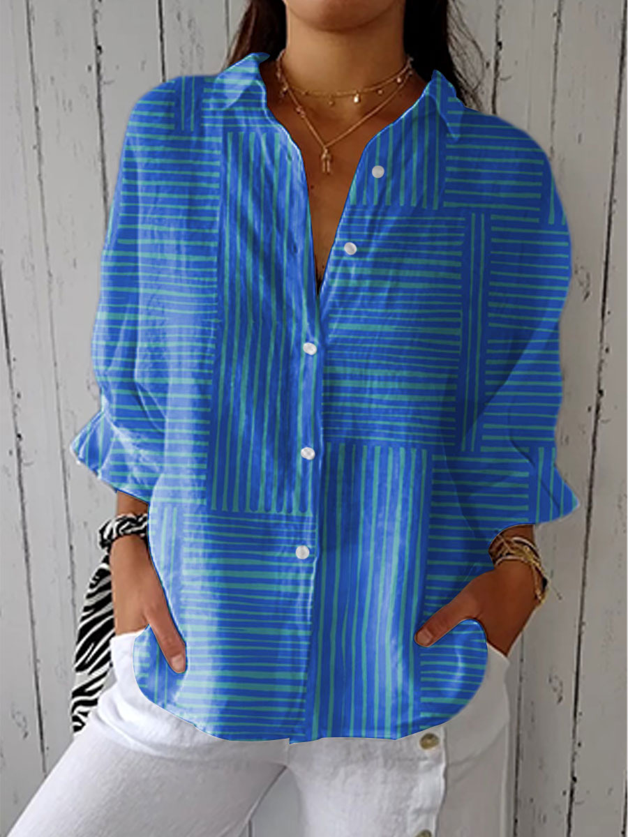 Feline – Azure Stripe Blouse