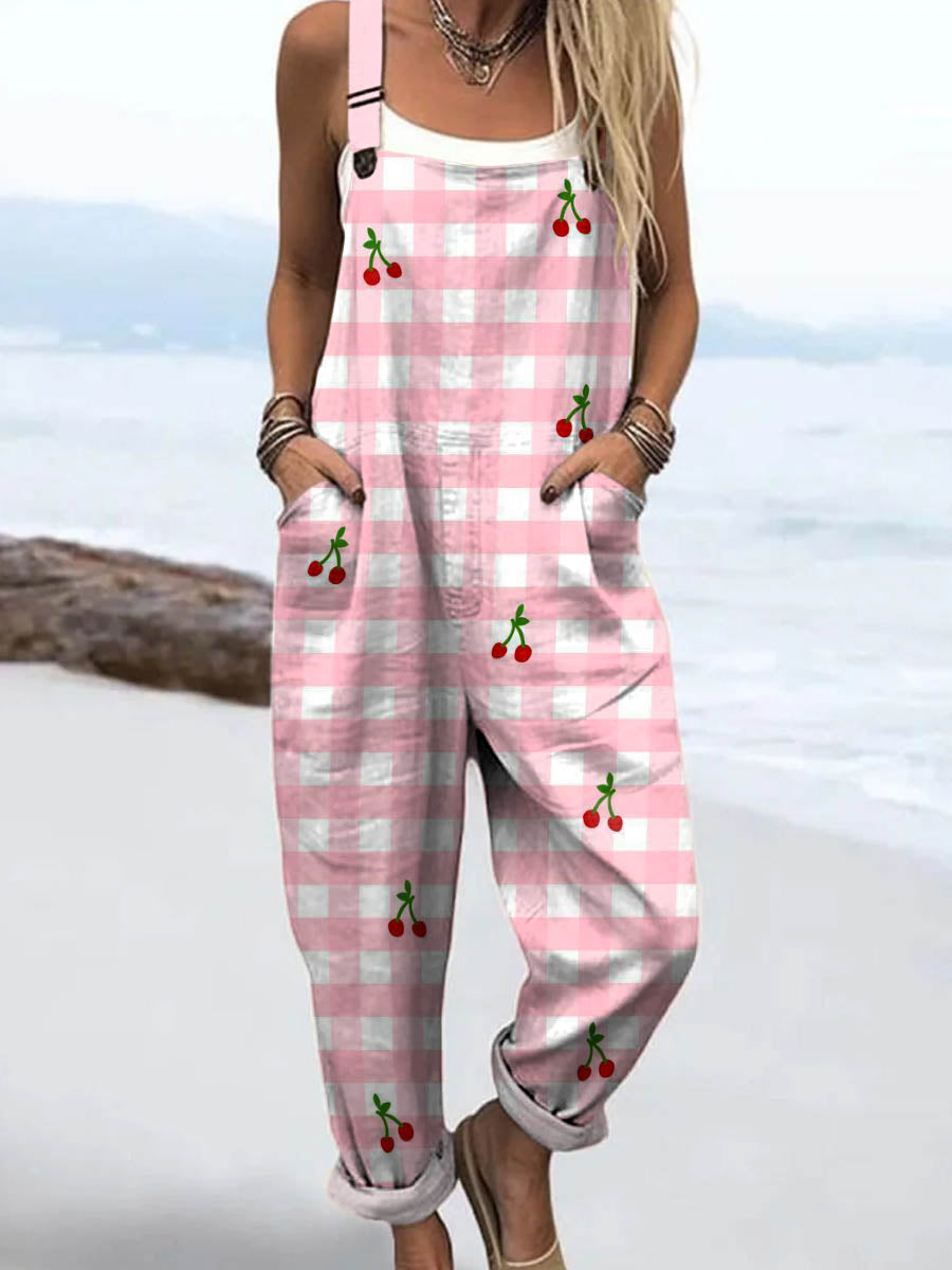Fie – Cherry Gingham Jumpsuit