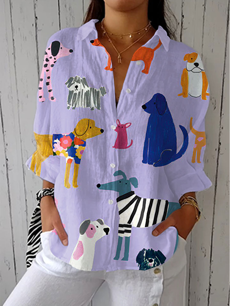 Florence – Playful Dogs Blouse