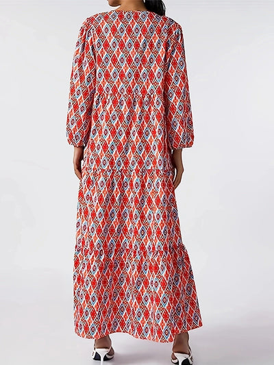 Noelle – Boho Puff Sleeve Maxi Dress